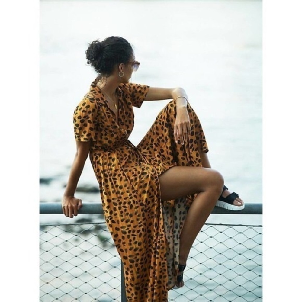Anthropologie | porridge Vianne maxi animal print button front dress 6 - Picture 10 of 14